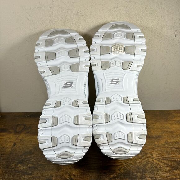 💕EUC Skechers D Lites Fresh Start 11931 White Shoes Sneakers Womens Size 9 EW - Picture 7 of 9